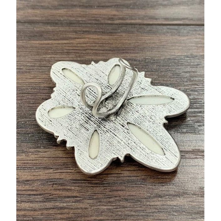 Natural white turquoise adjustable ring, bronze* dual band