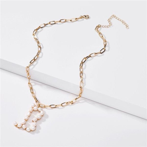Fresh water pearl initial letter necklace