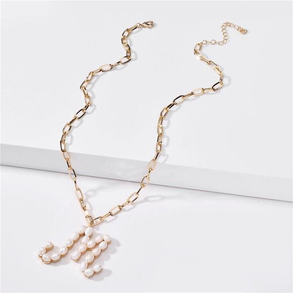 Fresh water pearl initial letter necklace