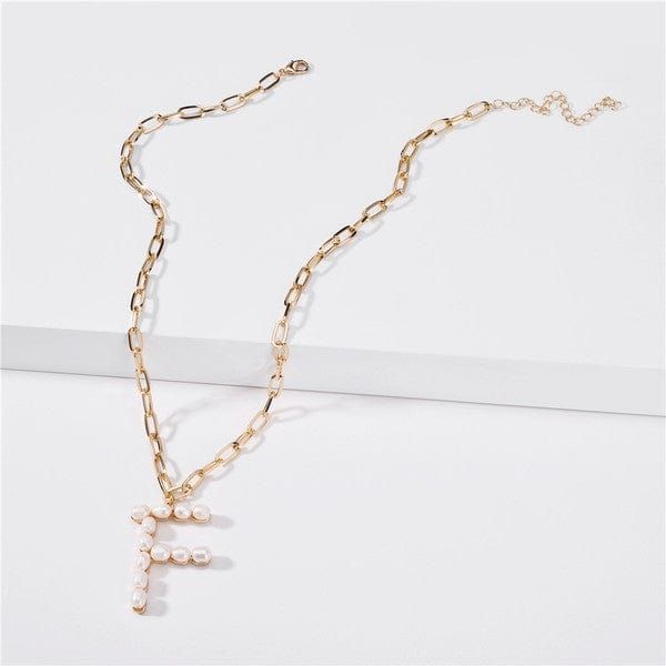 Fresh water pearl initial letter necklace