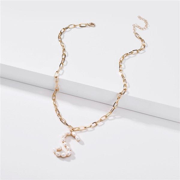 Fresh water pearl initial letter necklace