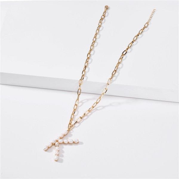 Fresh water pearl initial letter necklace