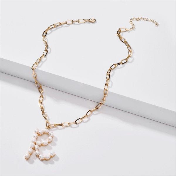 Fresh water pearl initial letter necklace
