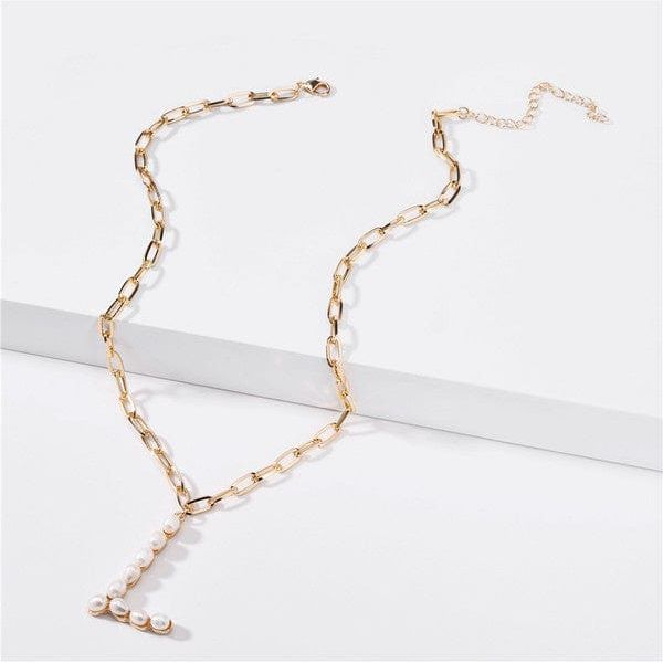 Fresh water pearl initial letter necklace