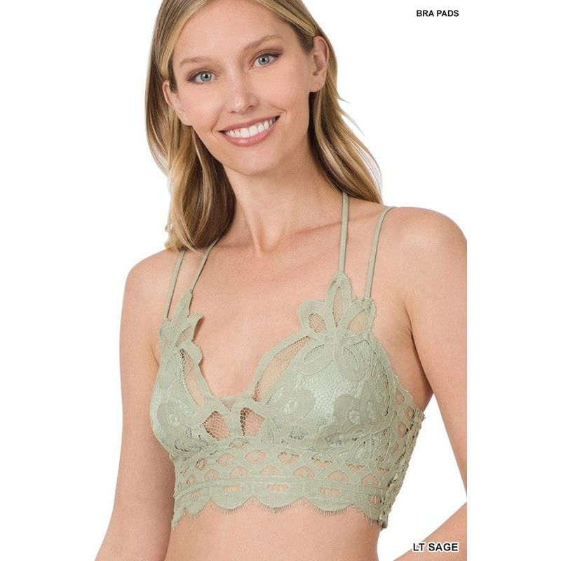 Crochet Lace Bralette With Bra Pads