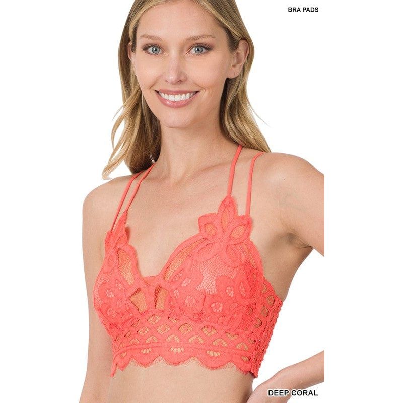Crochet Lace Bralette With Bra Pads