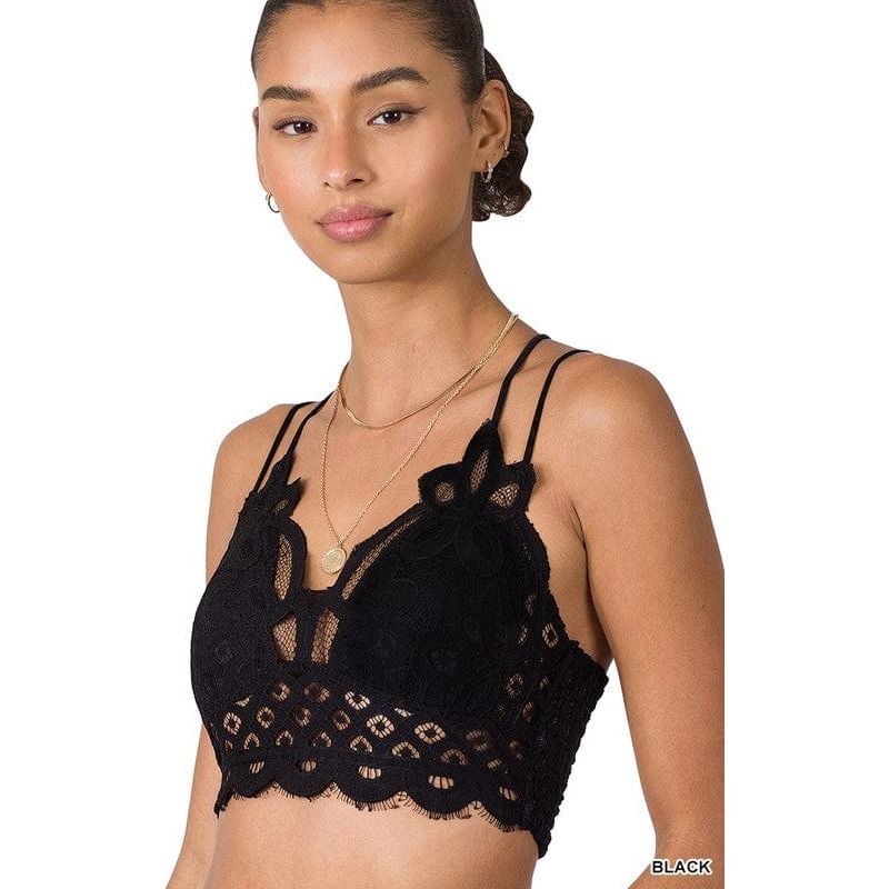 Crochet Lace Bralette With Bra Pads