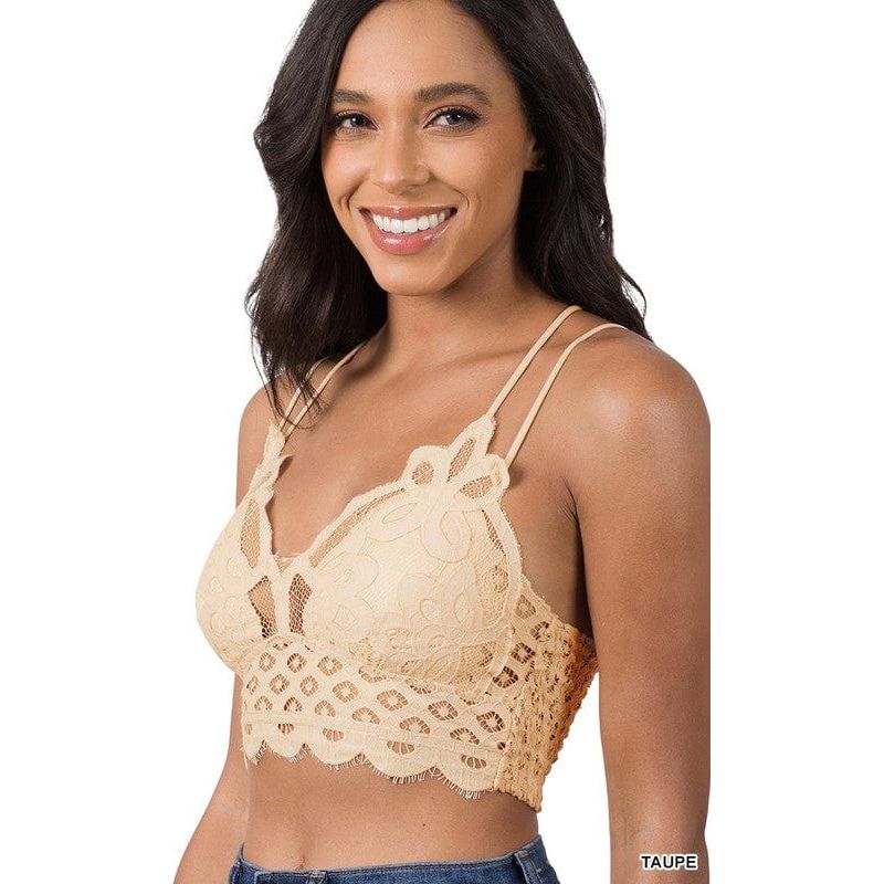Crochet Lace Bralette With Bra Pads