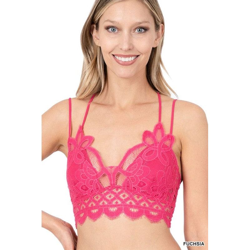 Crochet Lace Bralette With Bra Pads