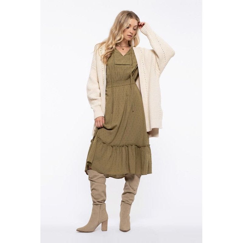 Tiered Hem Midi Dress