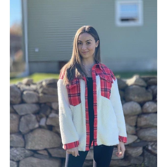 Button Down Sherpa Plaid Shackets