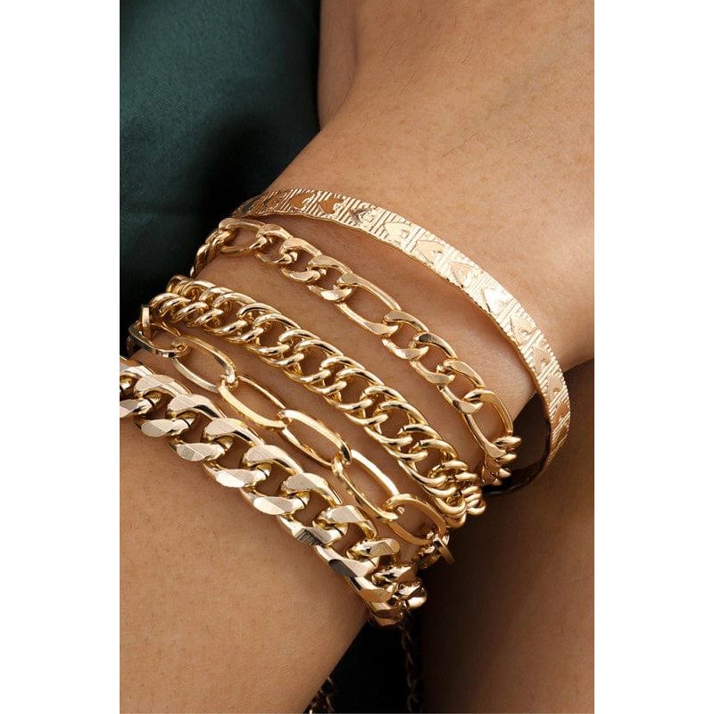 stacking chain link bracelet set