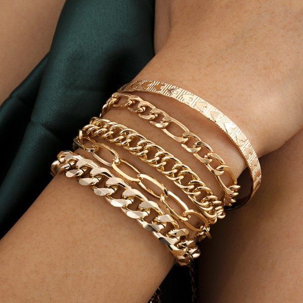 stacking chain link bracelet set