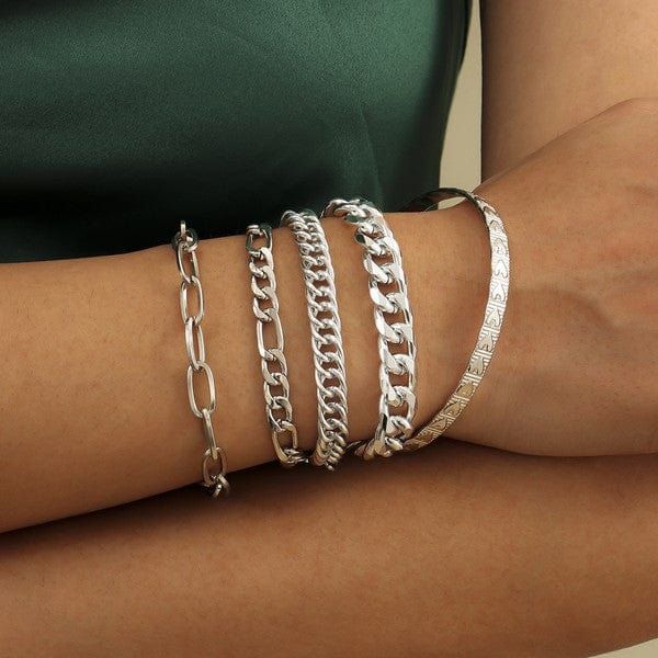 stacking chain link bracelet set