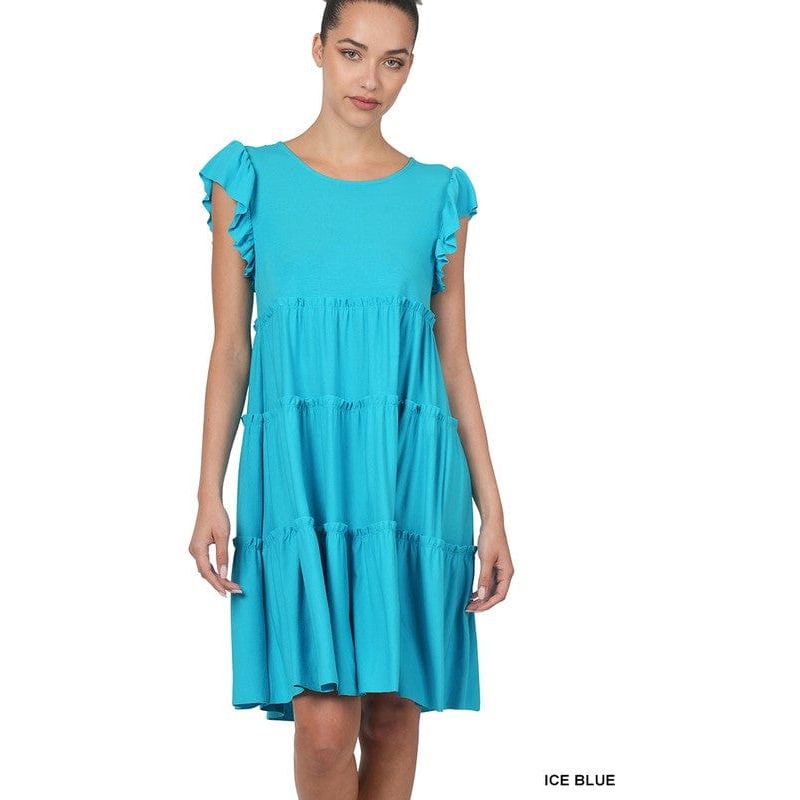 Ruffle sleeve tiered dress