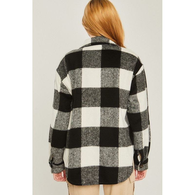 Woven yarn dye bust pocket jacket