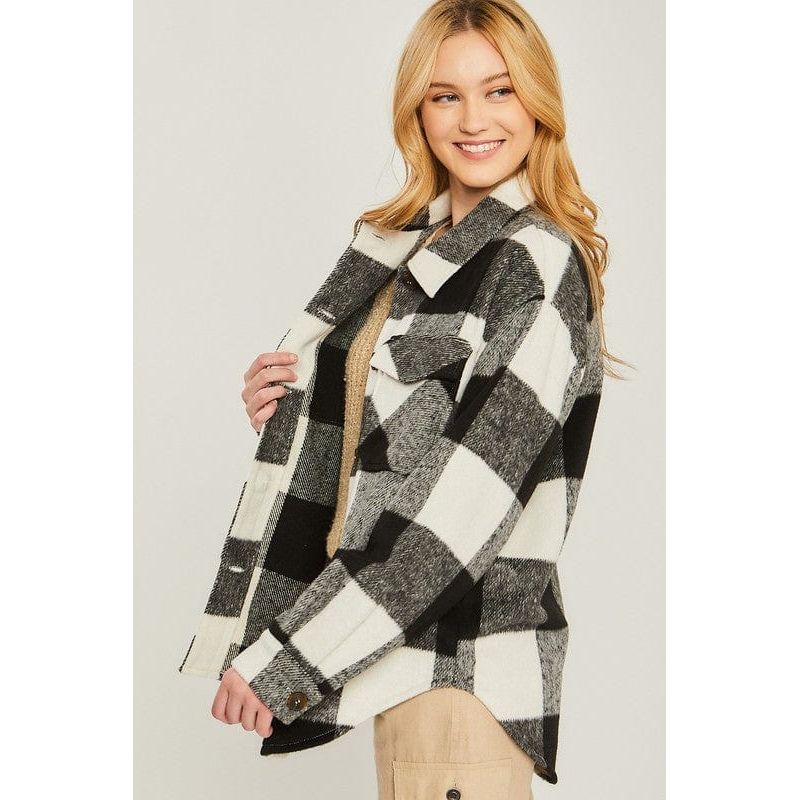 Woven yarn dye bust pocket jacket