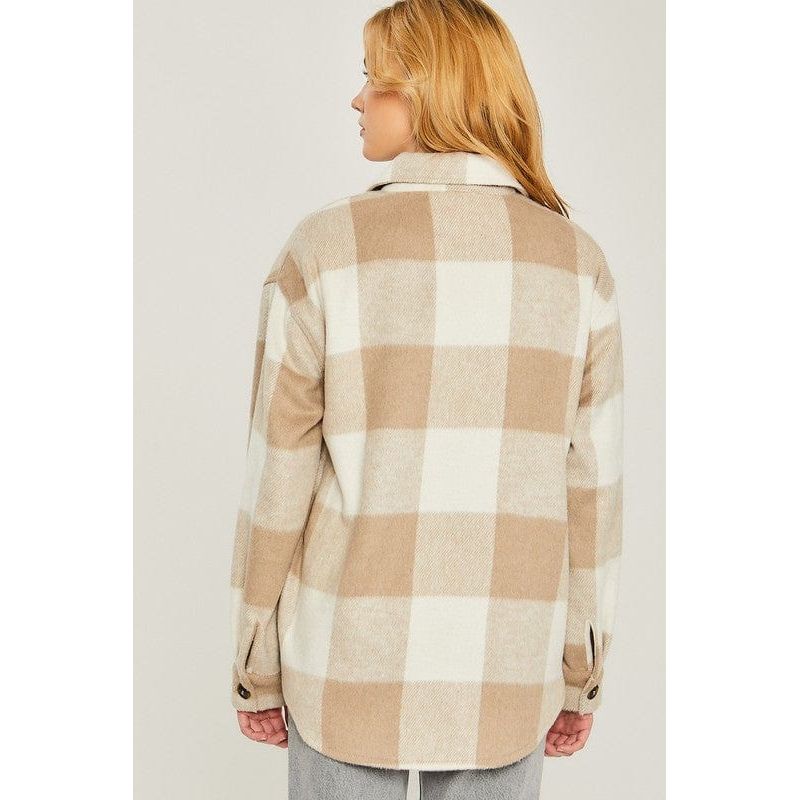 Woven yarn dye bust pocket jacket