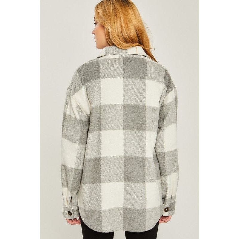 Woven yarn dye bust pocket jacket