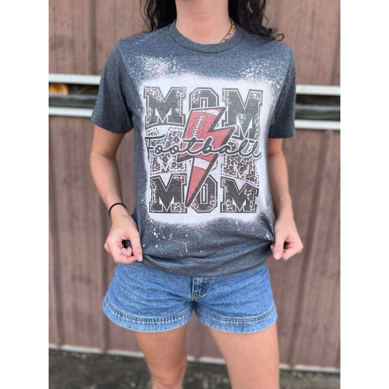 Stacked Football Mama Bleach T-shirt