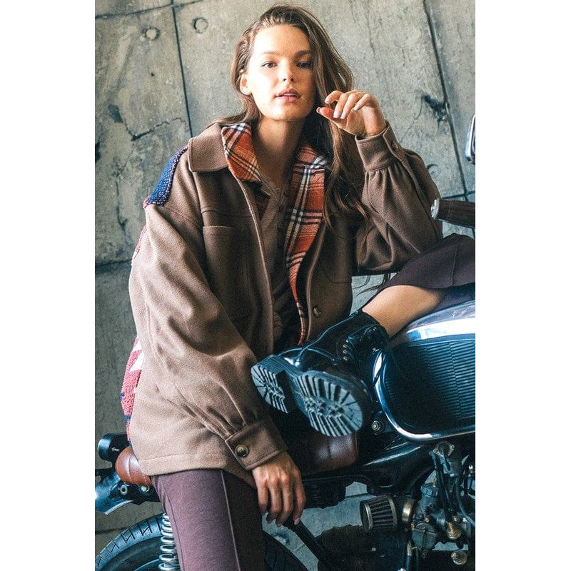 Back aztec graphic detail jacket