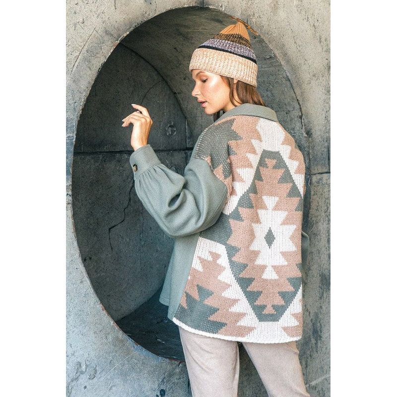 Back aztec graphic detail jacket