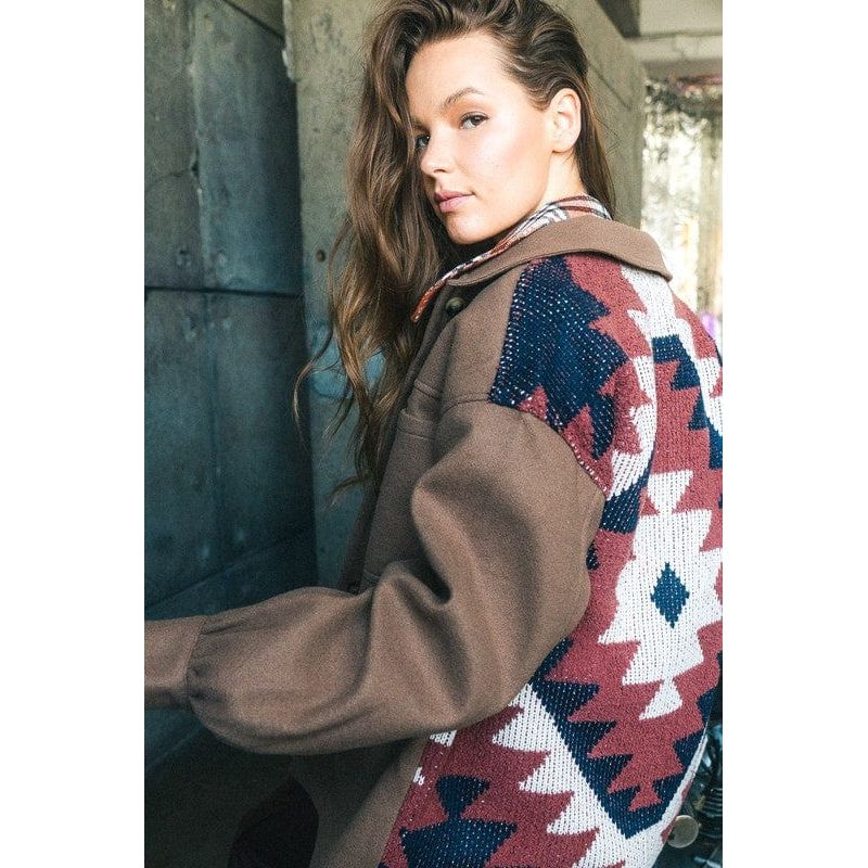 Back aztec graphic detail jacket