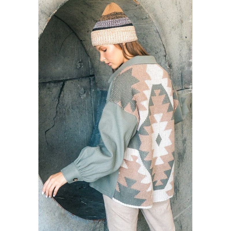 Back aztec graphic detail jacket