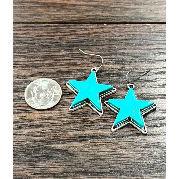 Lone star turquoise earrings