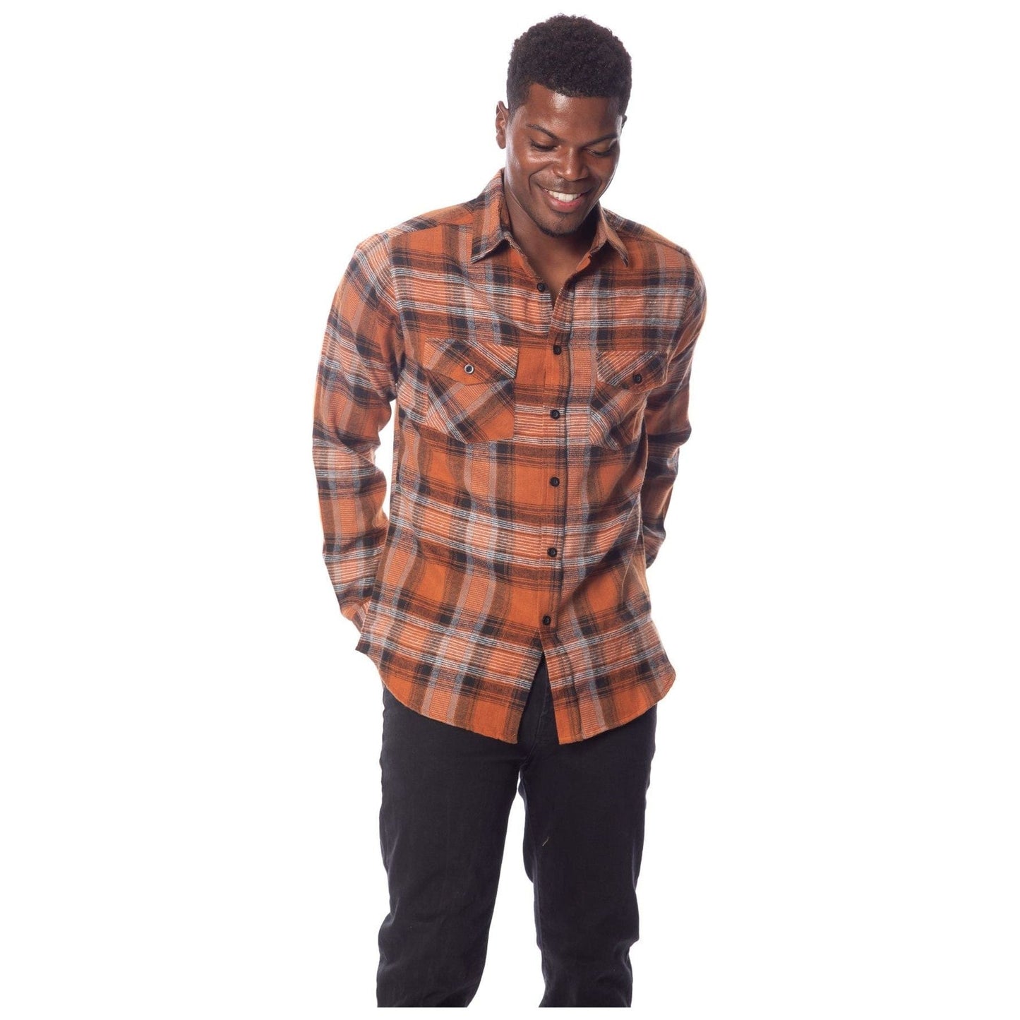 Flannel-Long Sleeve-Plaid-Front Pockets