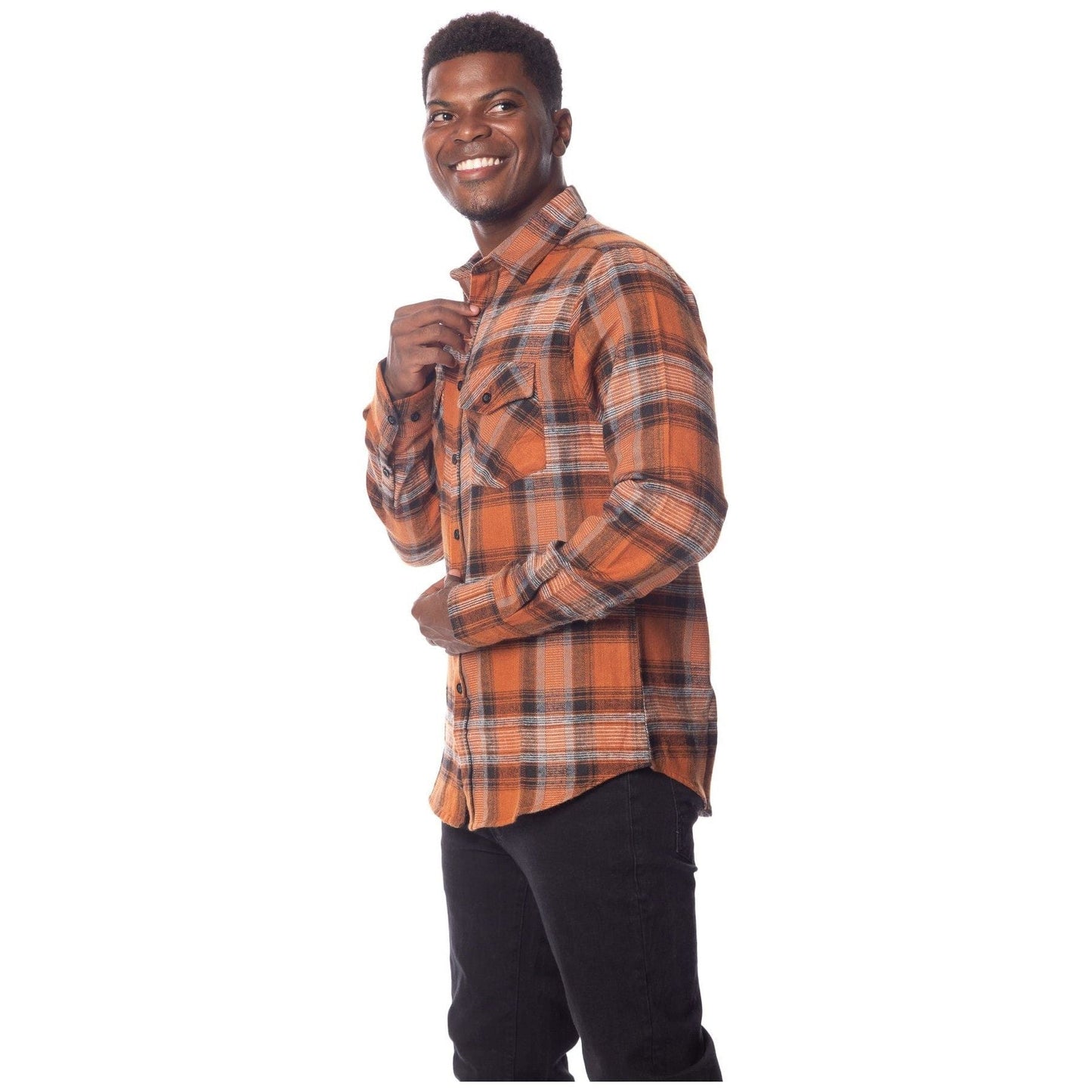 Flannel-Long Sleeve-Plaid-Front Pockets