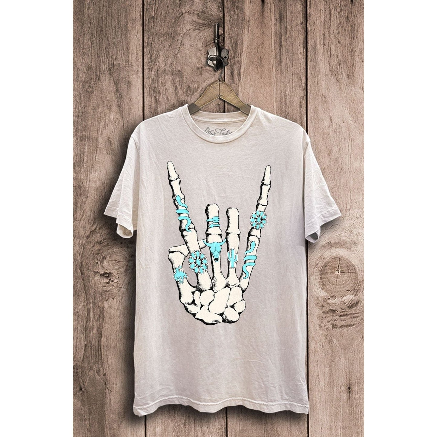 Skeleton Rock Hand Sign Graphic Top