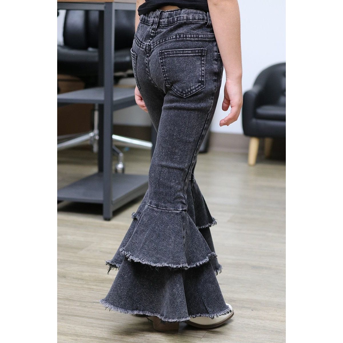 Double Layer Denim Bell Pants.