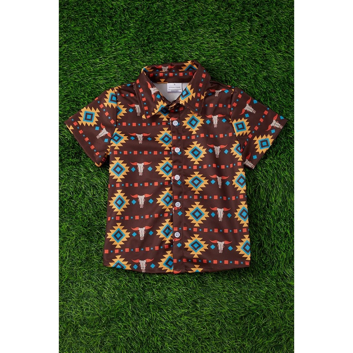 Aztec Printed Button Up Shirt