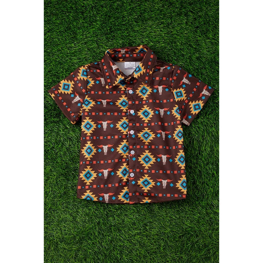 Aztec Printed Button Up Shirt