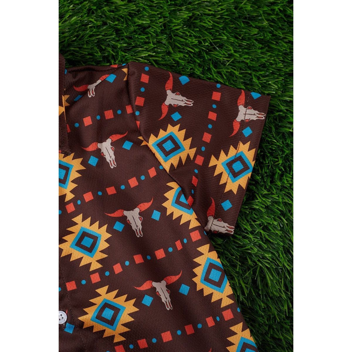 Aztec Printed Button Up Shirt