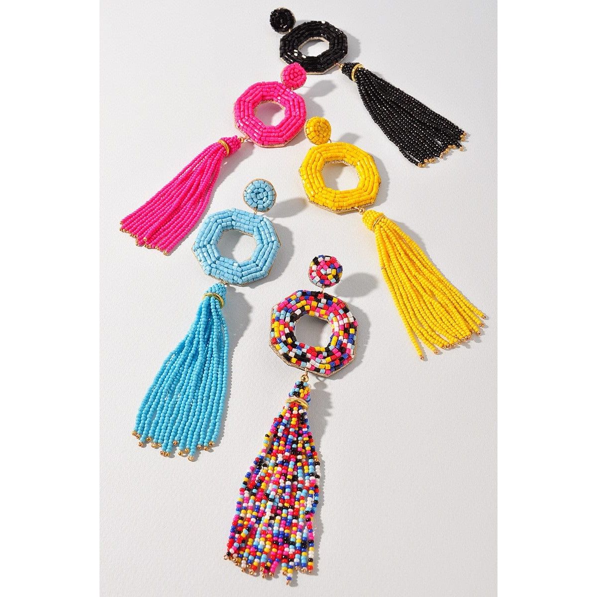 Seed Beaded Drop Earrings