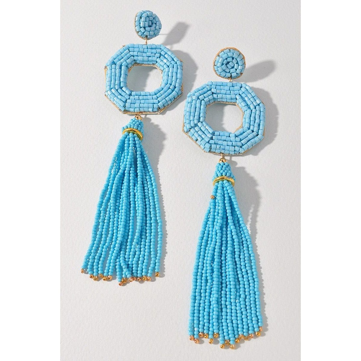 Seed Beaded Drop Earrings