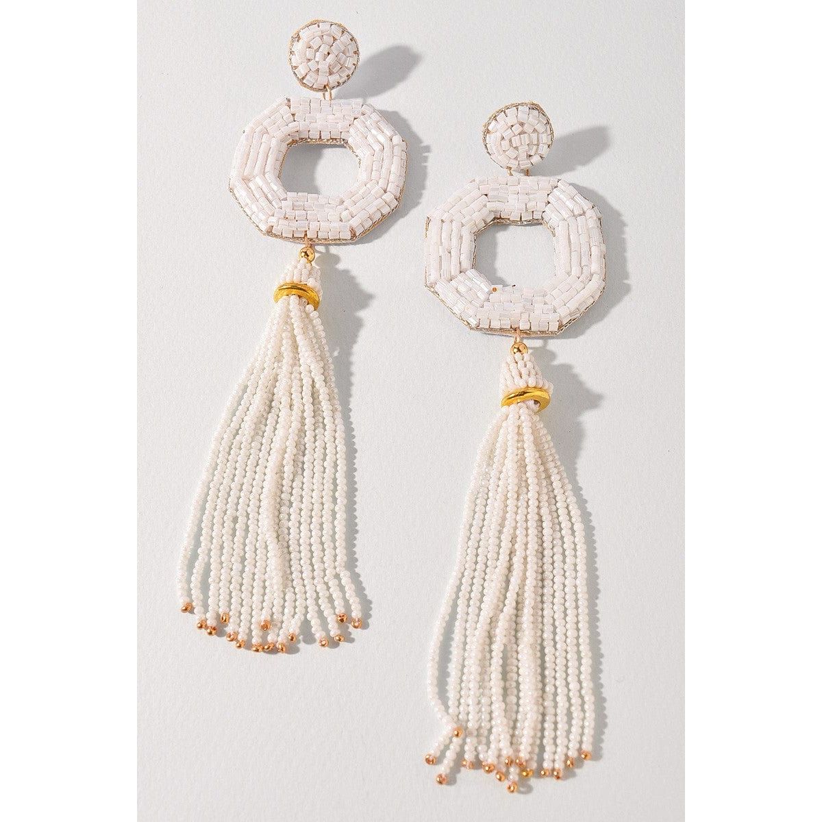Seed Beaded Drop Earrings