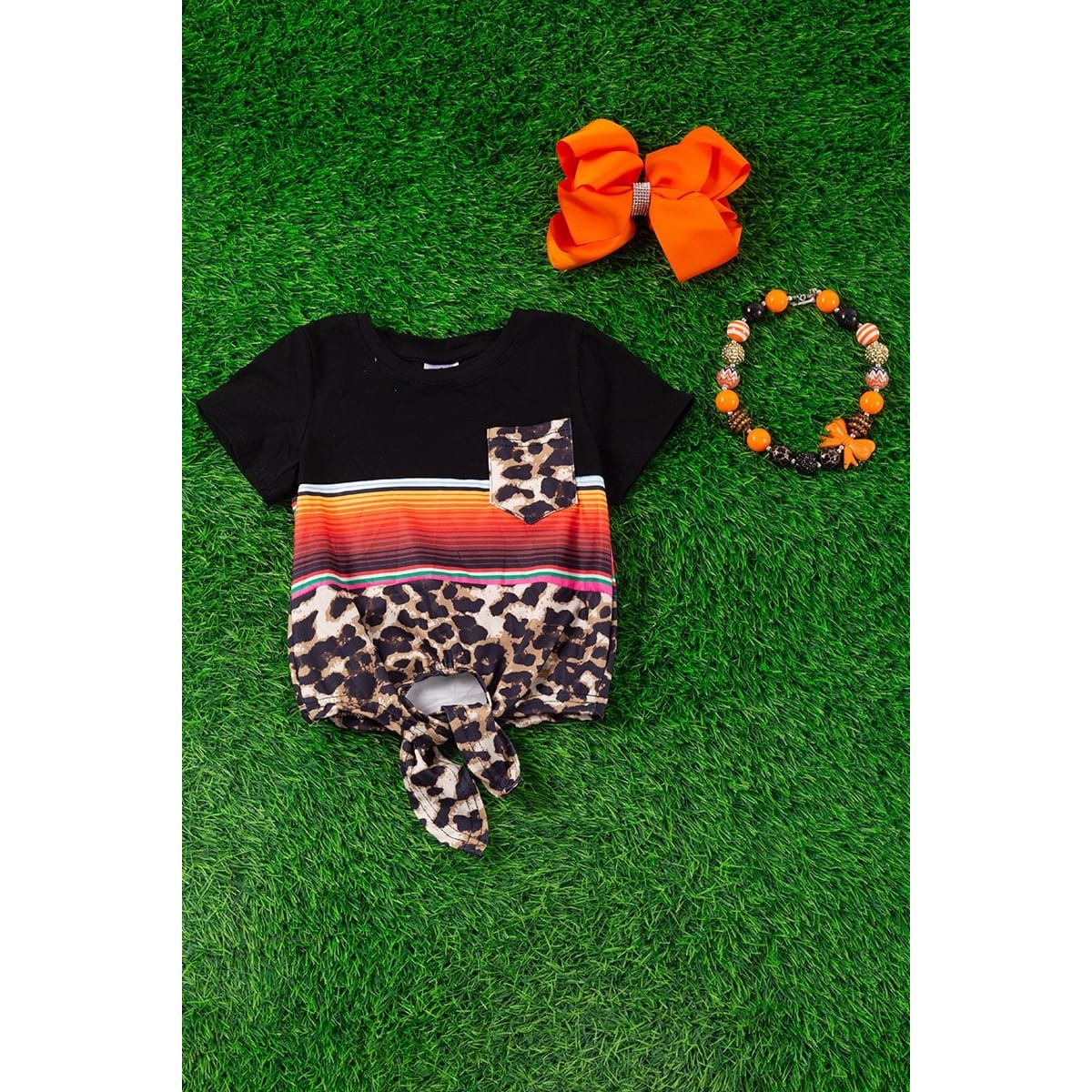 Girls Serape Printed Knot Top