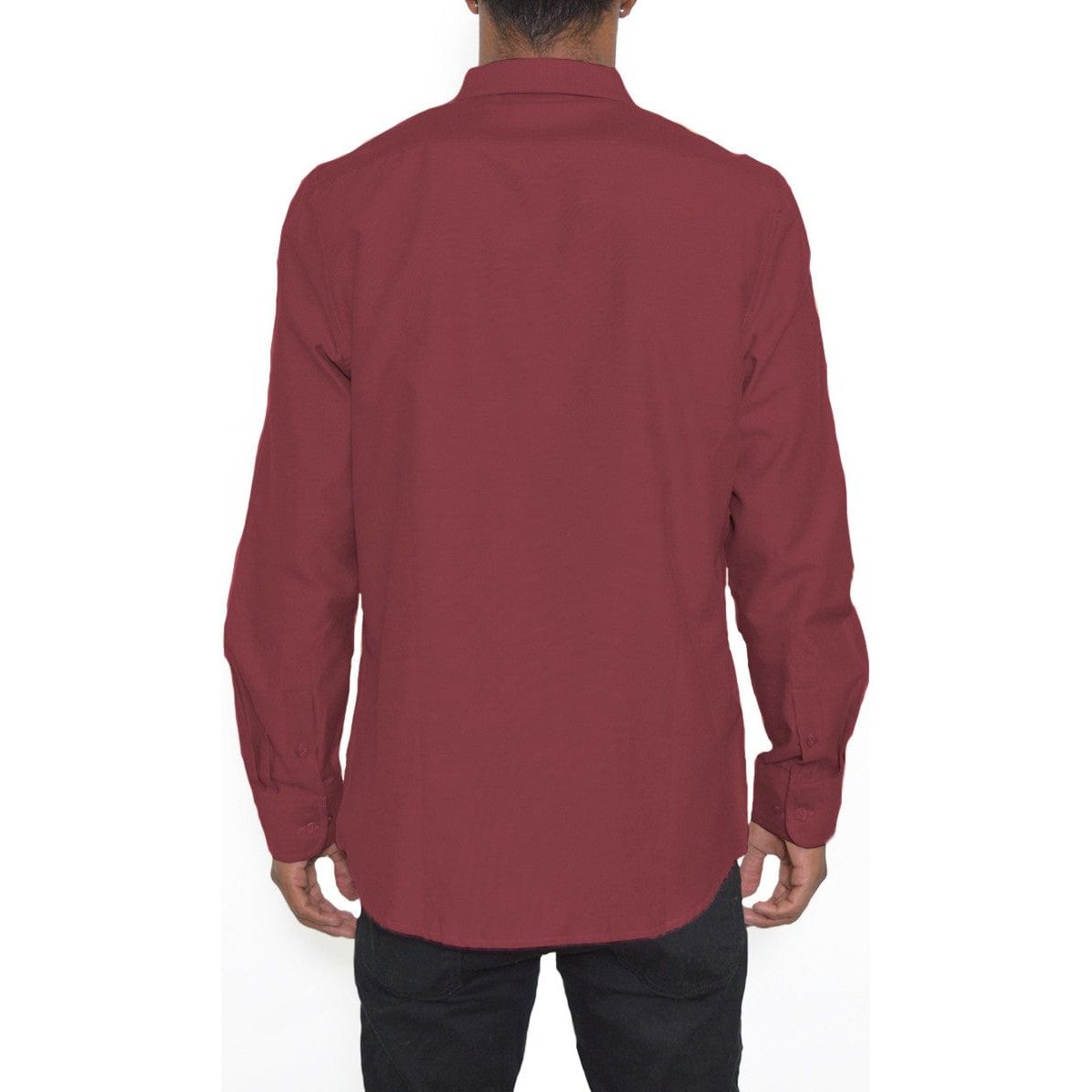 Mens Solid Long Sleeve Button Down