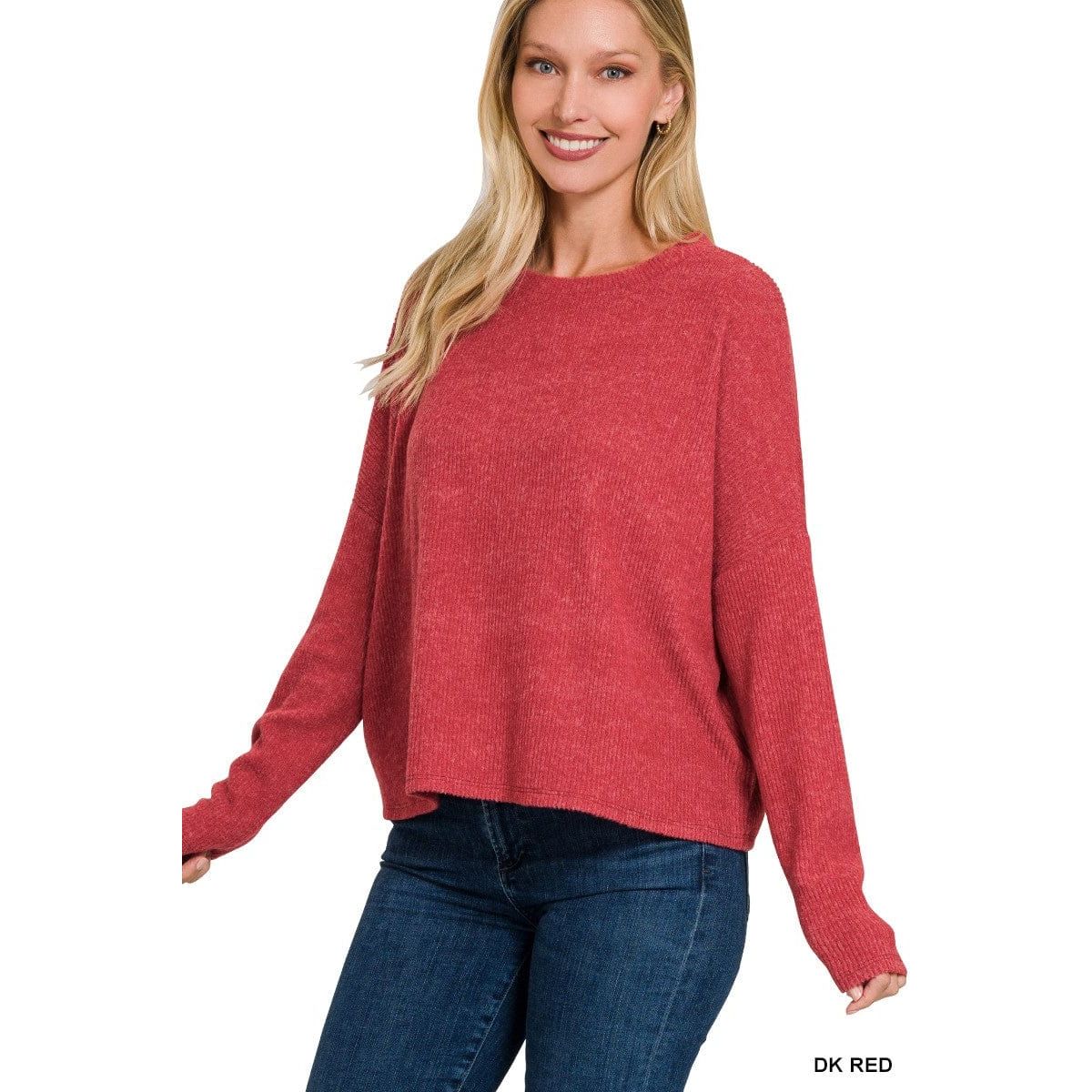 Ribbed Dolman Long Sleeve Sweater