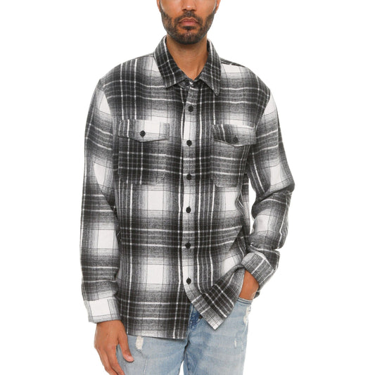 Mens Checkered Soft Flannel Shacket