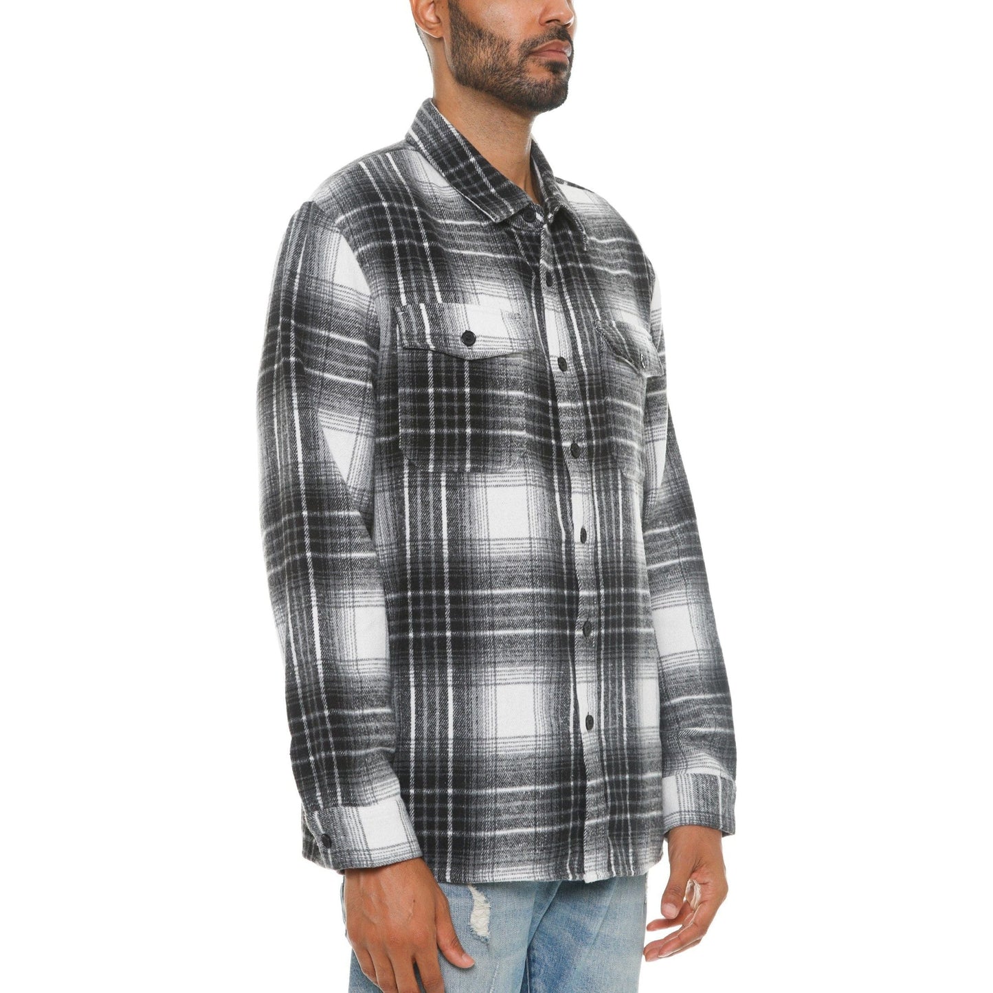 Mens Checkered Soft Flannel Shacket