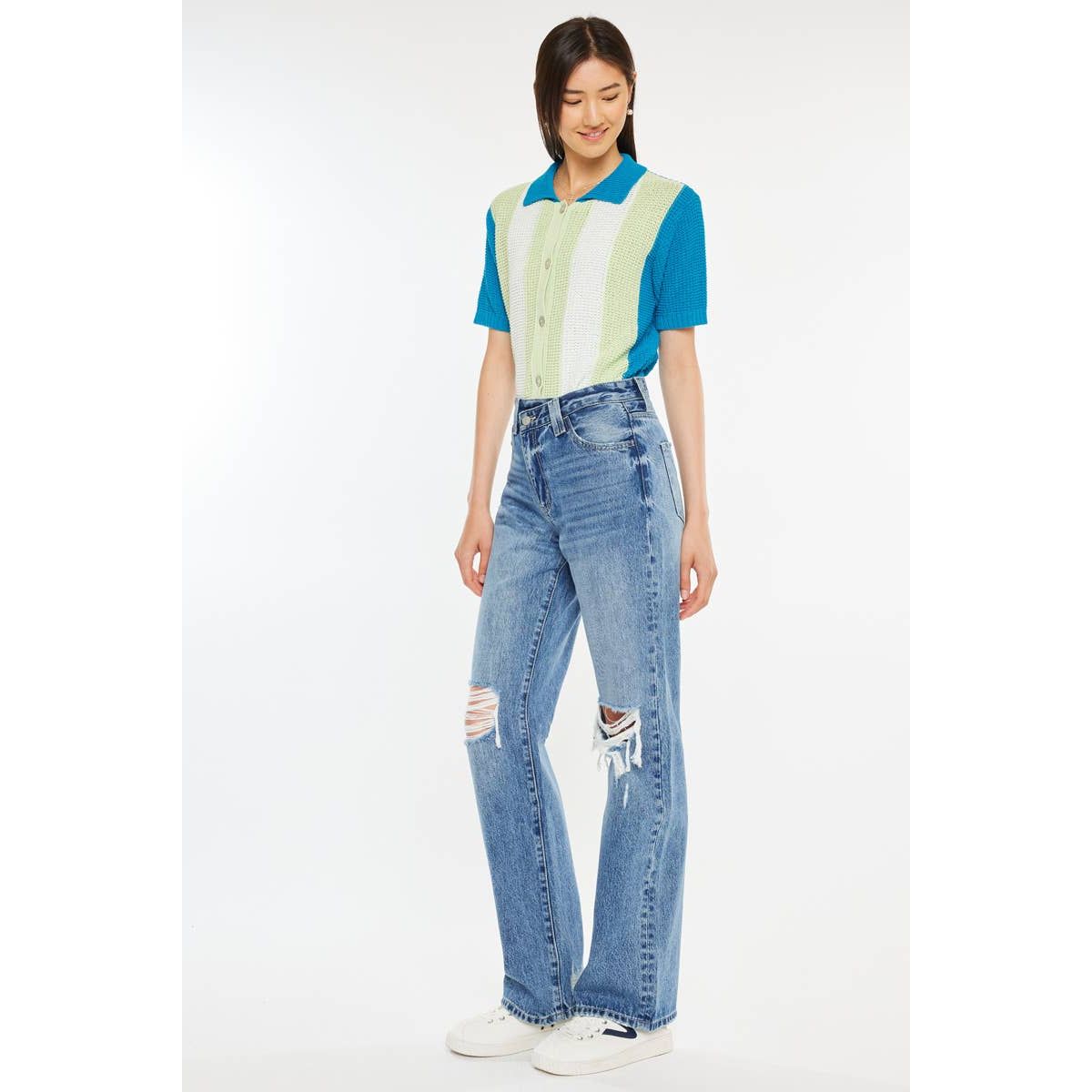 Kan Can 90'S CRISS CROSS STRAIGHT JEANS