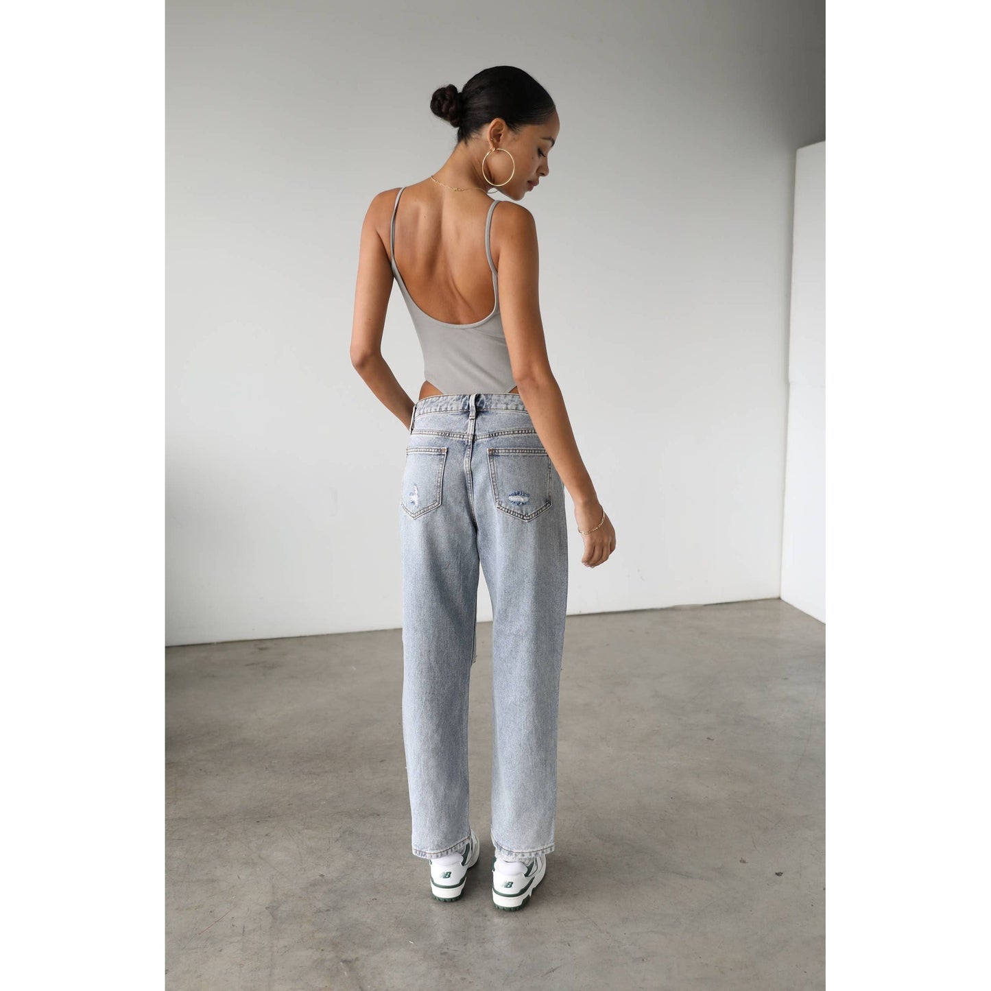 High Rise Straight Crop Denim Jeans - 7145