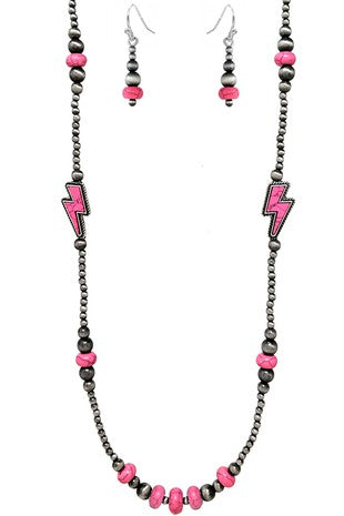 Cable Gemstone Bolt Western Navajo Pearl Necklace