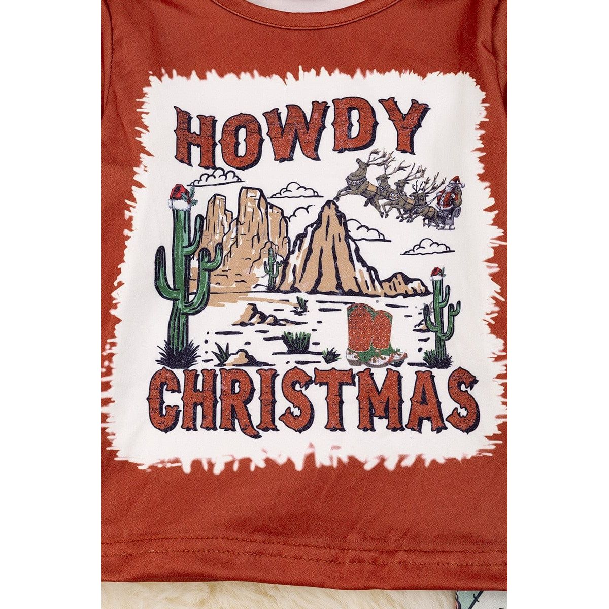 Howdy Christmas Dessert Printed 2 Piece Set.