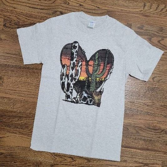 Sunset Desert Heart Scene Tee