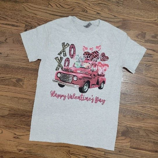 Xoxo pink truck tee